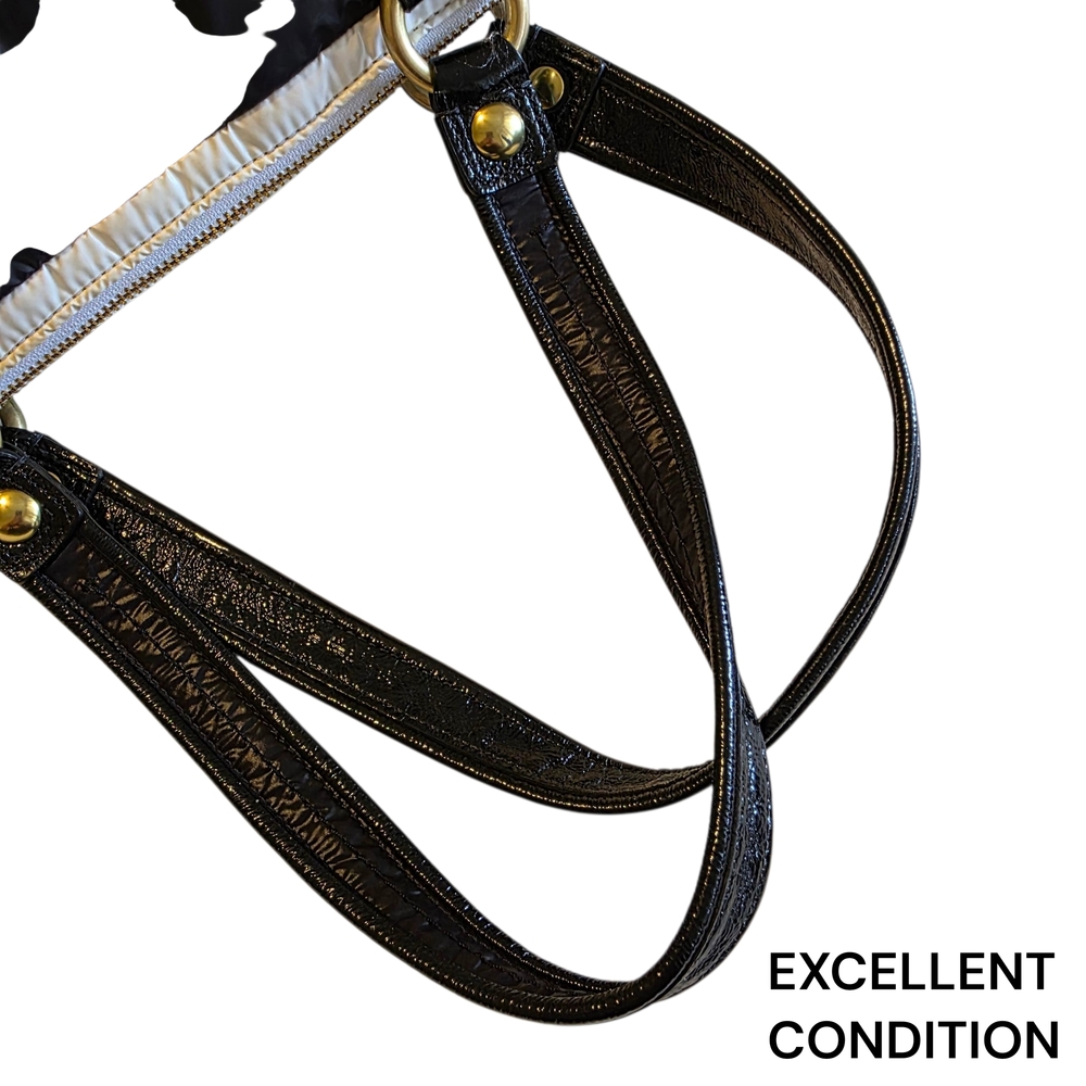 Coach Poppy Ski Bunny Black/White Limited Rare Quilted Glam Tote Y2K - Picture 6 of 9